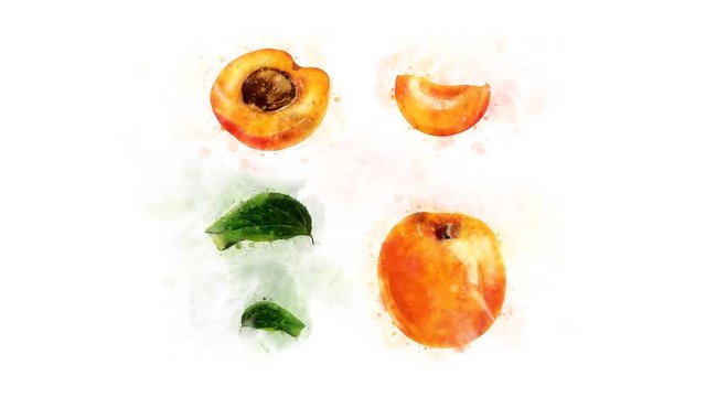 Animation of Apricot with spreading ink