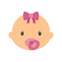 Cute baby vector illustration, baby face icon
