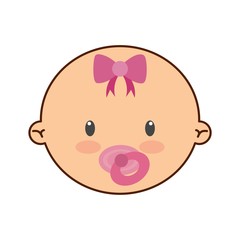 Cute baby vector illustration, baby face icon