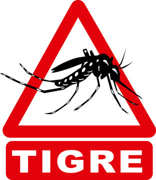 Panneau interdit aux moustiques tigres