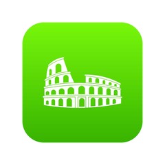 Roman Colosseum icon digital green for any design isolated on white vector illustration