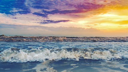 fantastic seascape colourful cloud and sea view with sunset background