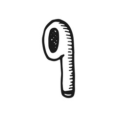 wireless earphone icon. object is isolated on white background