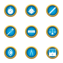 Draftsmanship icons set. Flat set of 9 draftsmanship vector icons for web isolated on white background