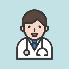 Doctor avatar filled outline icon