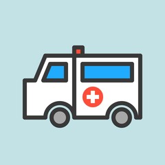 Ambulance car, Hospital related icon