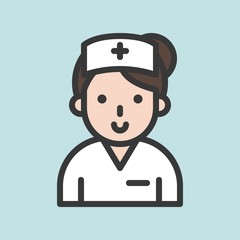 Nurse avatar, filled outline icon