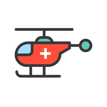 Rescue Helicopter, filled outline icon