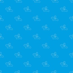 Hand holding a candidate for the job pattern vector seamless blue repeat for any use