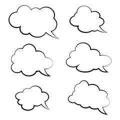 Set of comic style speech bubbles. Vector clouds