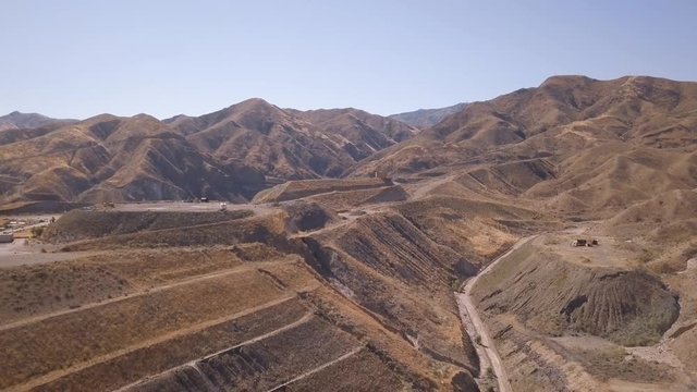 Aerial Pull Back Shot Of Vasques Rocks Ridges And Natural Erosion