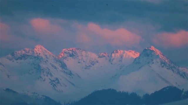 China &ndash; Xinjiang &ndash; Far away mountains during sunset