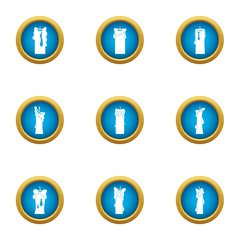 Candlestick icons set. Flat set of 9 candlestick vector icons for web isolated on white background
