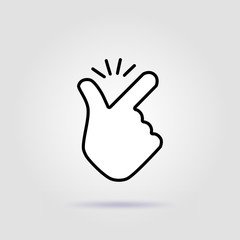 Thin line snap finger like easy logo icon