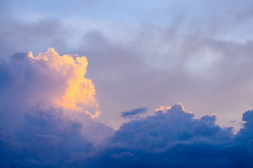 blue sky have cloud in winter season ,thai land ,have feeling happy