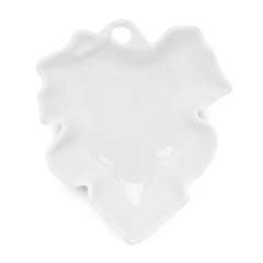Leaf shape plate isolated on white background.