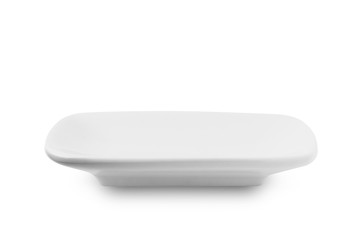 Square plate isolated on white background.