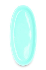 Blue plate isolated on white background.