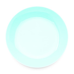 Blue plate isolated on white background.