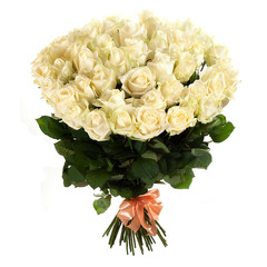 white roses bouquet isolated