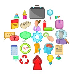 Headhunter icons set. Cartoon set of 25 headhunter vector icons for web isolated on white background