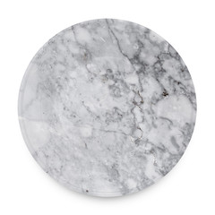 Marble plate isolated on white background.