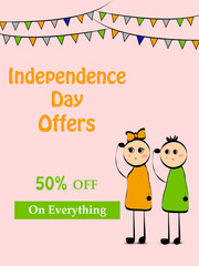 Illustration of background for Indian Independence Day