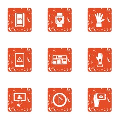 Mark the map icons set. Grunge set of 9 mark the map vector icons for web isolated on white background