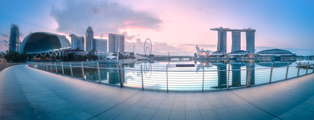 Business district and Marina bay in Singapore