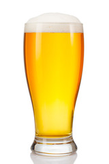 glass of beer isolated on white background.