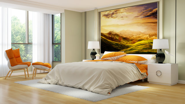 Elegantes Hotelzimmer mit Doppelbett