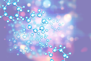 Molecules on scientific background
