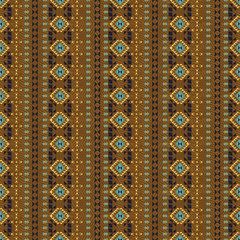 Geometric embroidery style. Ethnic seamless pattern. Abstract aztec background. Digital or wrapping paper. Good for web, print and textile design. Boho ornament vector.