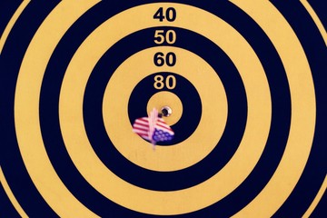 Bullseye score on a dartboard