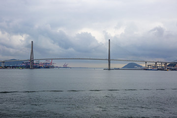 South Korea, Busan Harbor Bridge. This is a road bridge over the port of Busan. Its length is about 3331 meters.