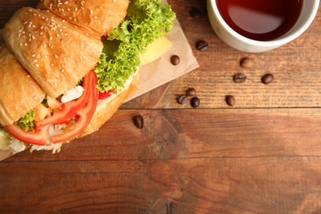 Croissant with vegetables