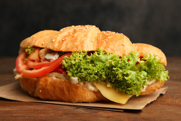 Croissant with vegetables