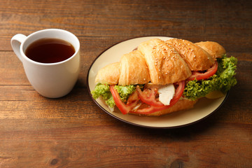 Croissant with vegetables