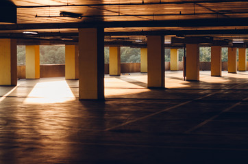 Image of parking garage underground interior