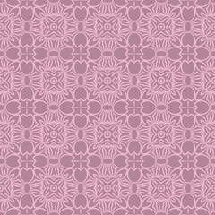 Fototapeta premium Seamless geometric pattern with floral abstract decoration. Vector illustration