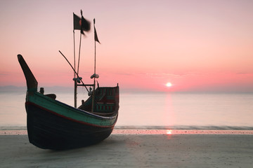 Fototapety  Boat at Saint Martin’s Island of Bangladesh