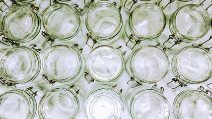 empty glass jar background