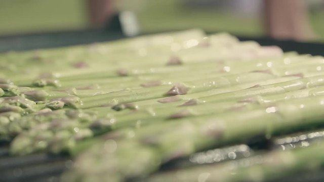A Close-up from asperges on the bbq.