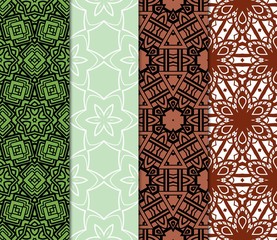 Decorative oriental pattern set. modern geometric design. vector