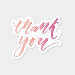 Thank you Lettering Calligraphy Vector Sticker
