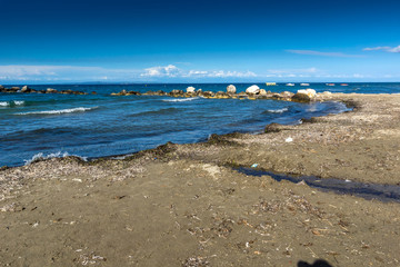 Panorama of Argassi beach, Zakynthos island, Greece