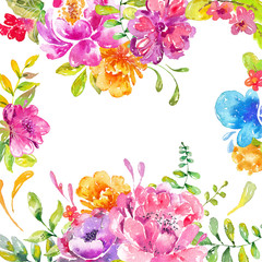 Watercolor beautiful floral design