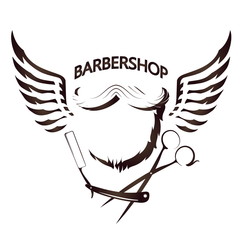 Beard and wings for barbershop