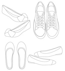 vector, sketch shoes