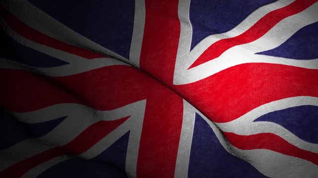 British flag waving in a realistic and epic way
